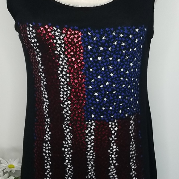 Skinny Minnie Flag Tank Top SZ M - Picture 2 of 9
